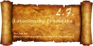 Latosinszky Friderika névjegykártya